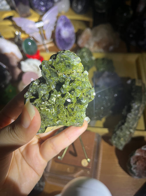 Epidote Cluster with Clear Quartz | Turkey Mineral Specimen