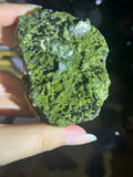 Epidote Cluster with Dark Sparkly Crystals & Clear Quartz | Turkey Raw Mineral Specimen