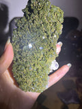 Epidote Cluster with Limonite Matrix & Clear Quartz | Turkey Raw Mineral Specimen