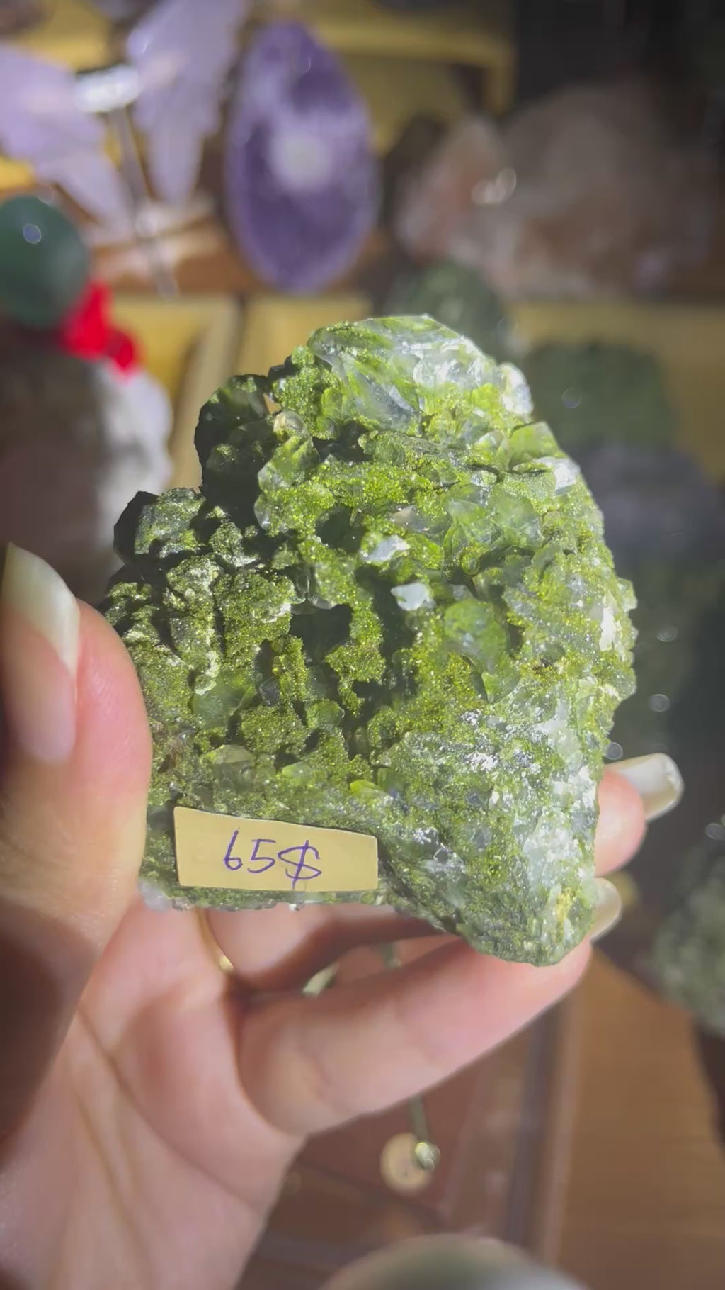 Epidote Cluster with Clear Quartz | Turkey Mineral Specimen