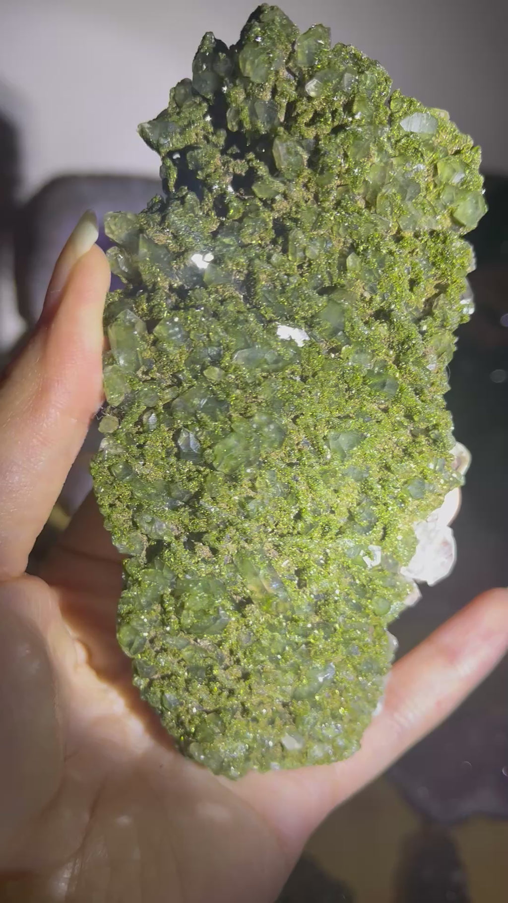 Epidote Cluster with Limonite Matrix & Clear Quartz | Turkey Raw Mineral Specimen